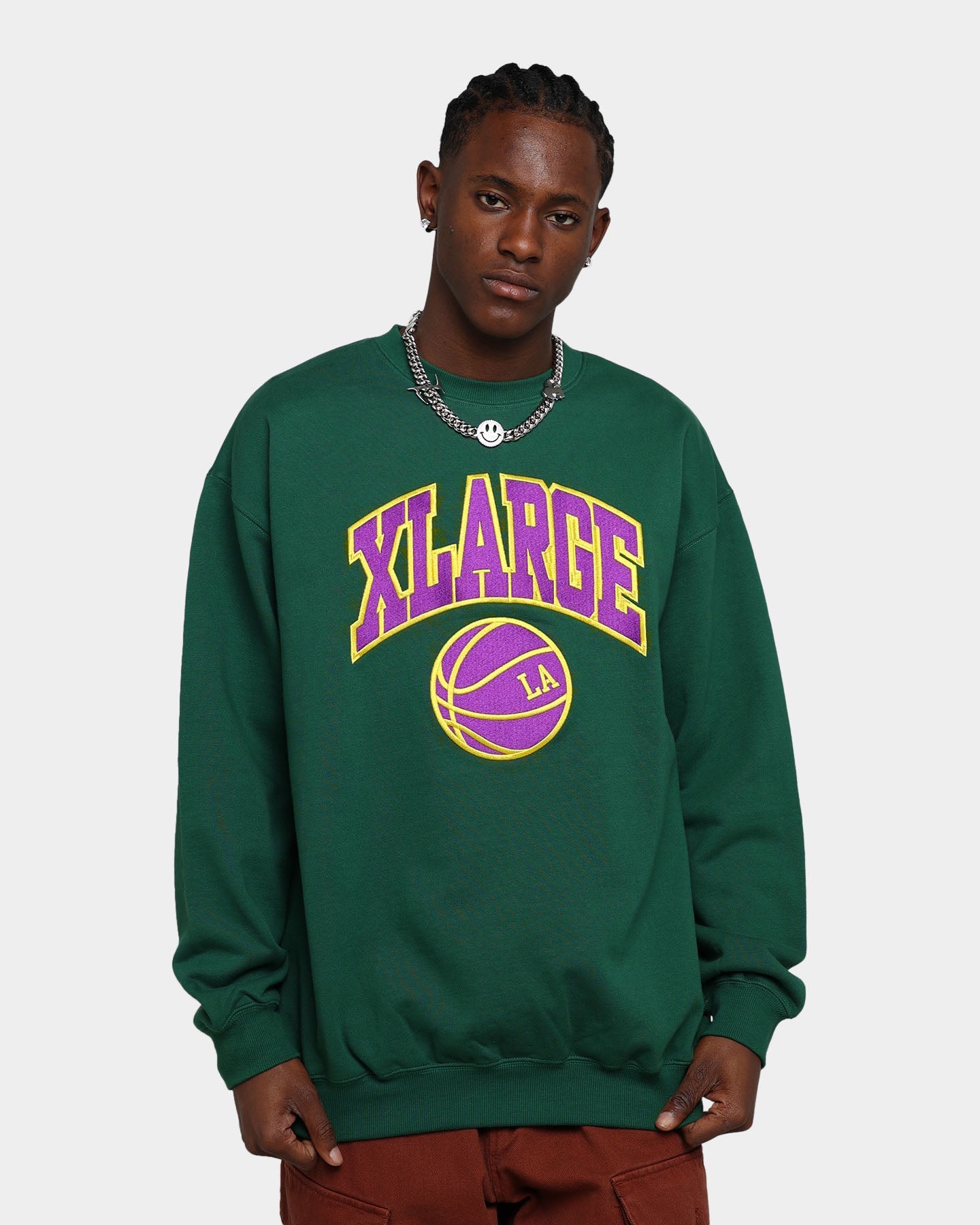 X-Large College Logo Crewneck Green