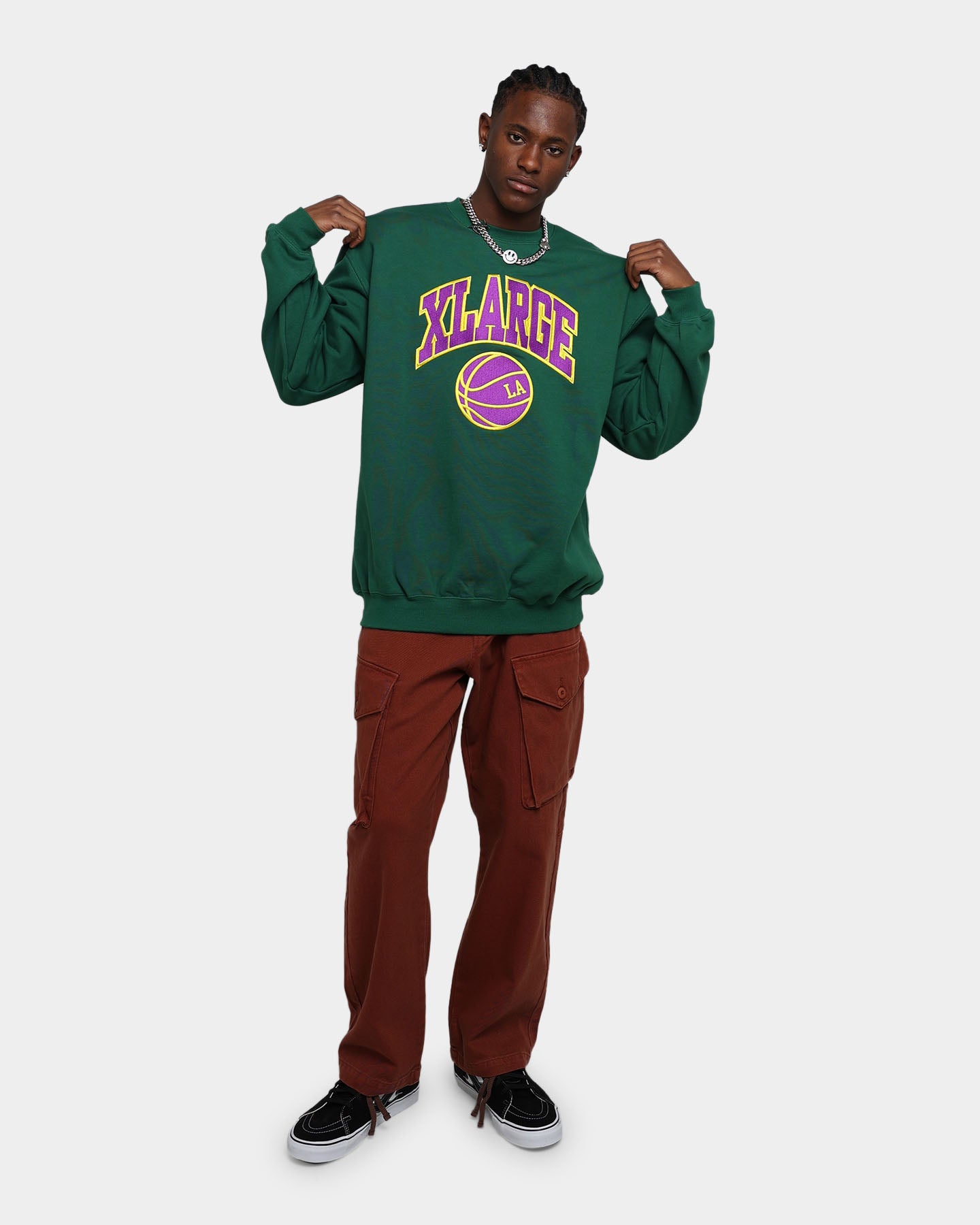 X-Large College Logo Crewneck Green