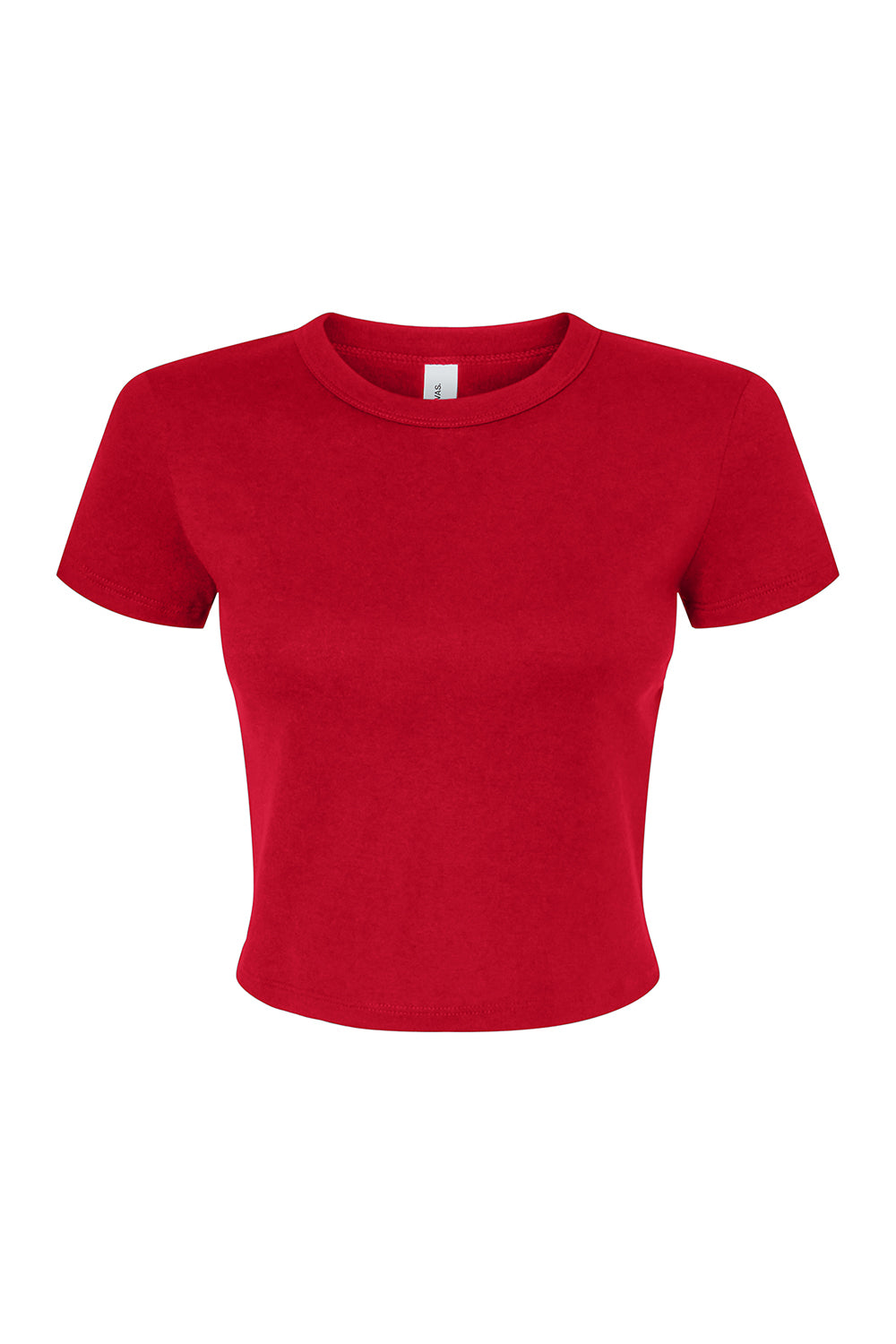 Bella + Canvas Womens Micro Ribbed Short Sleeve Crewneck Baby T-Shirt - Red