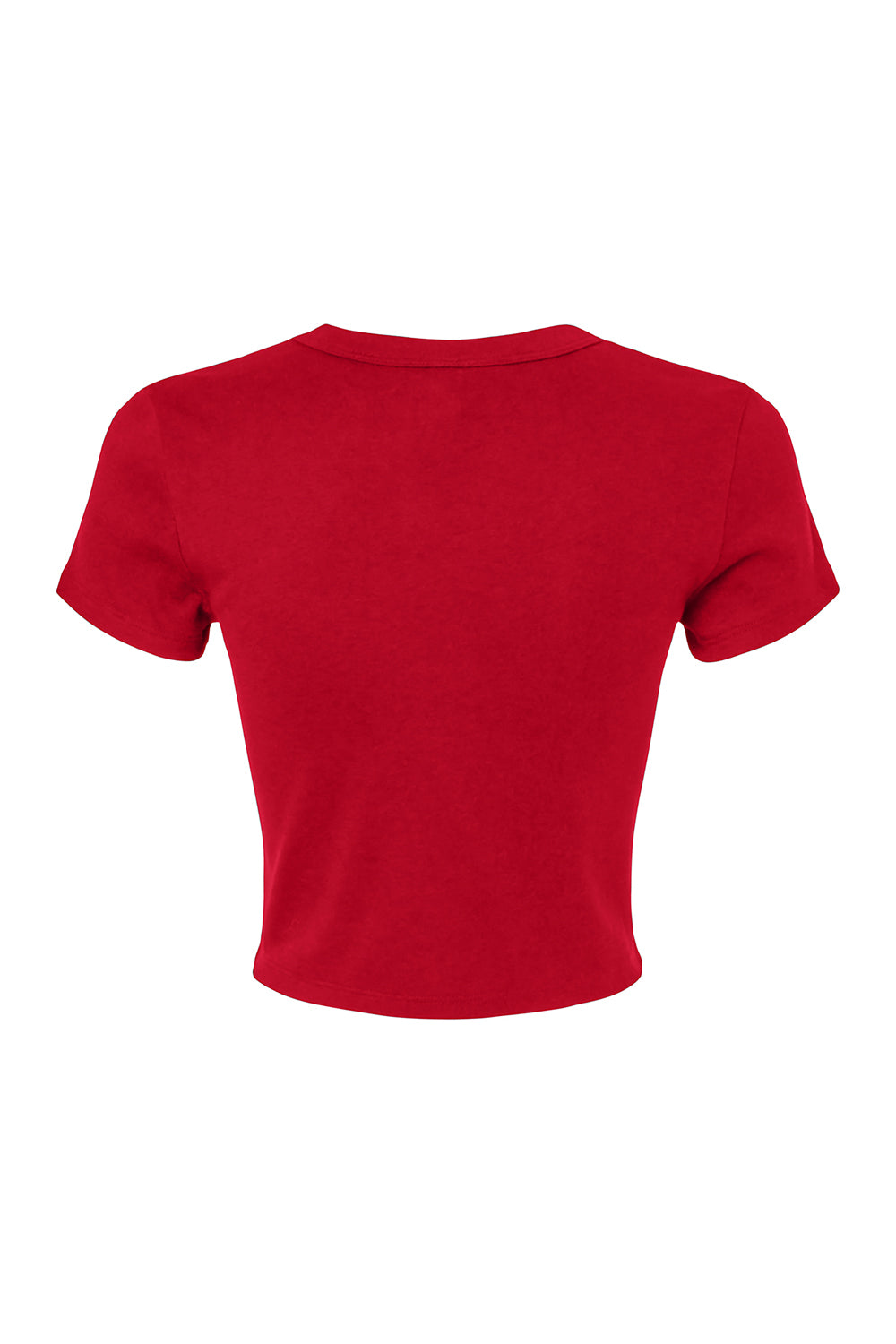 Bella + Canvas Womens Micro Ribbed Short Sleeve Crewneck Baby T-Shirt - Red