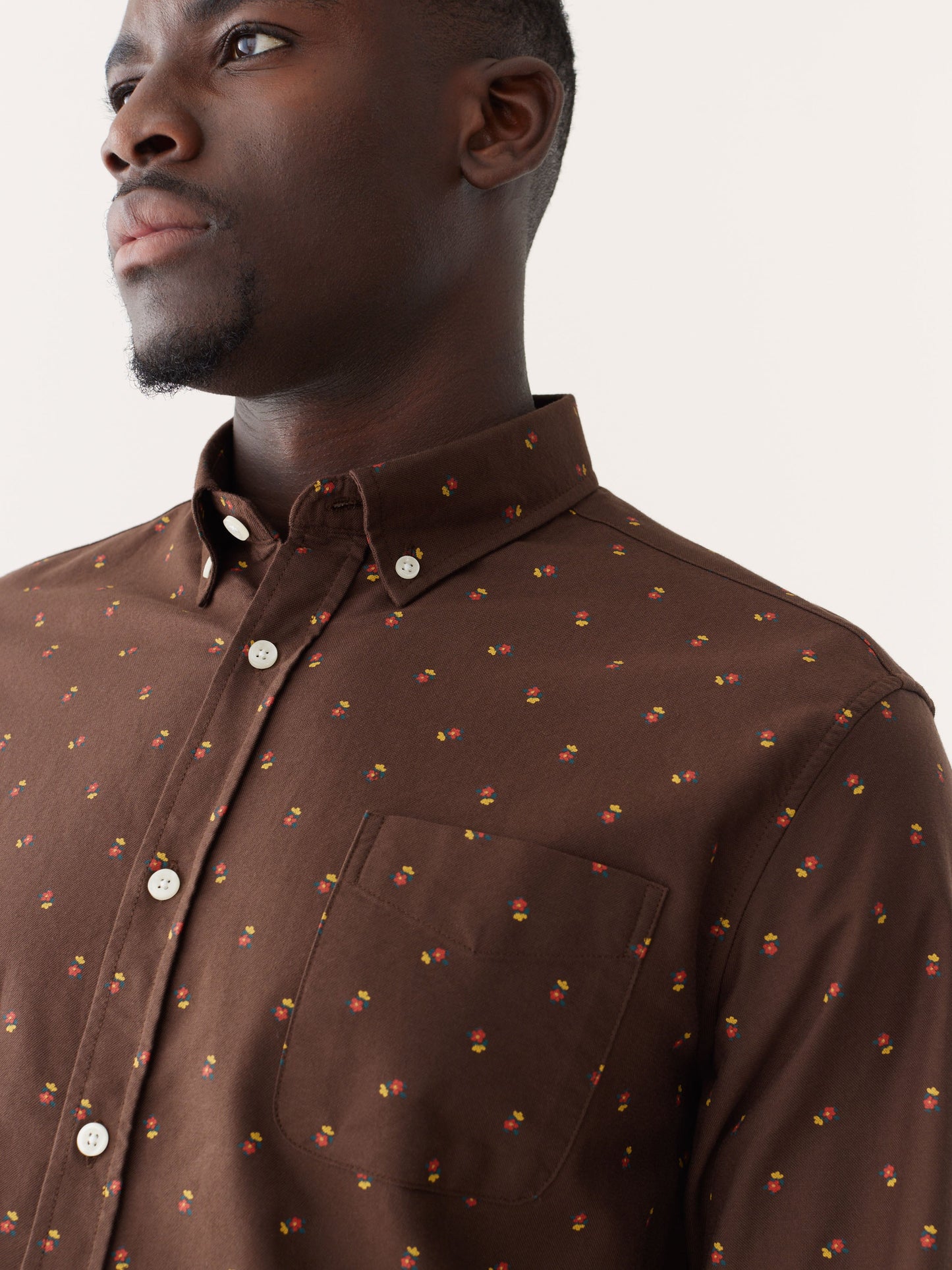 The Printed Jasper Oxford Shirt in Café