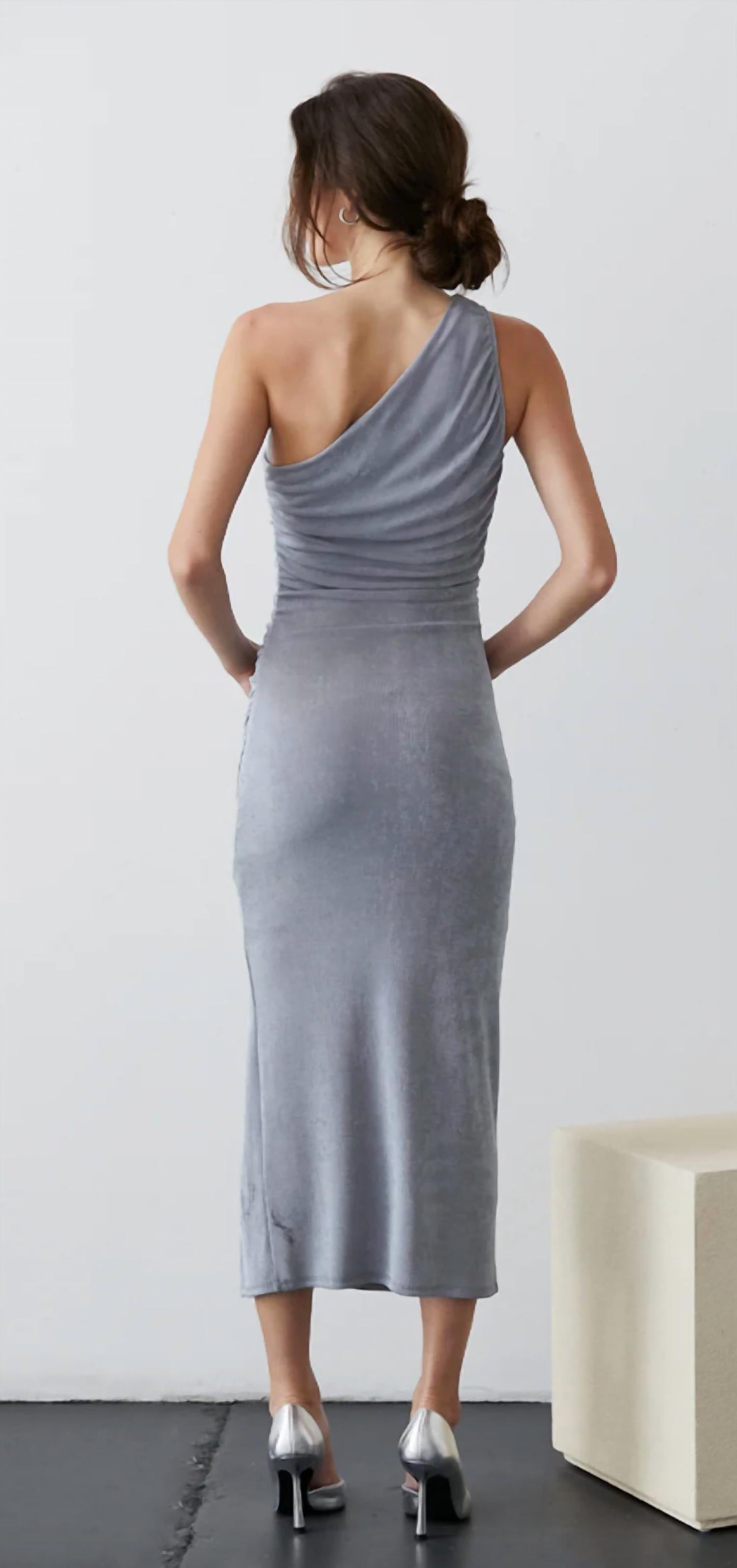 Coco Slinky Midi Dress In Ice Blue