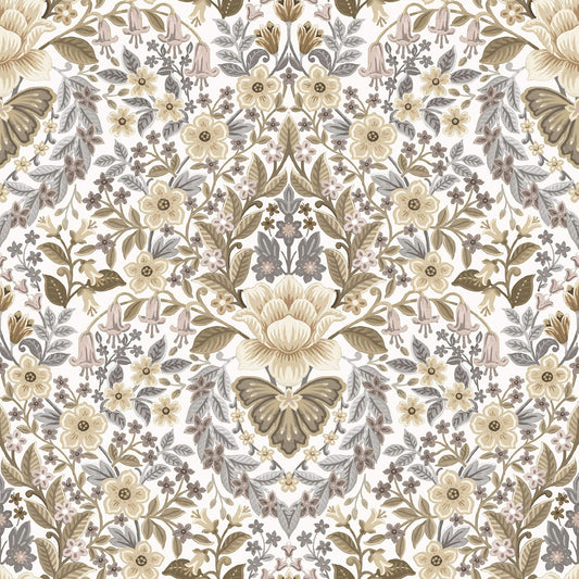 Floral Damask Beige Wallpaper from the Into the Wild Collection