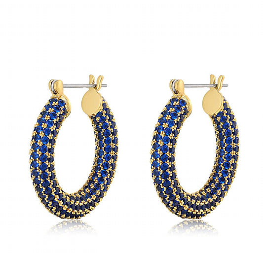 Baby Baby Amalfi Hoops in Blue Sapphire-Gold