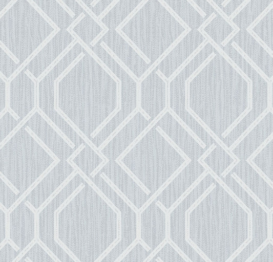 Sample Frege Light Blue Trellis Wallpaper from the Radiance Collection