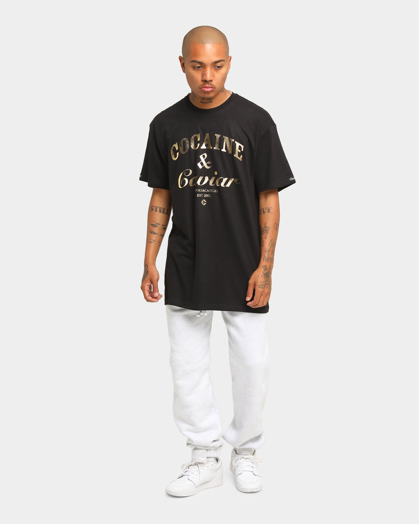 Crooks & Castles Cocaine & Caviar Short Sleeve T-Shirt Black/Gold