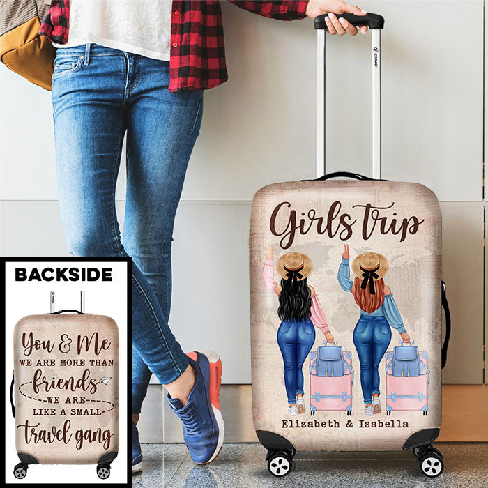 You & Me, We're More Than Friends, We're Like A Small Travel Gang - Gift For Bestie - Personalized Luggage Cover