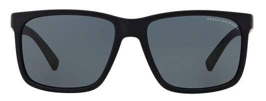 A|X ARMANI EXCHANGE Men's AX4041SF Low Bridge Fit Sunglasses, Matte Blue/Grey, 58 mm