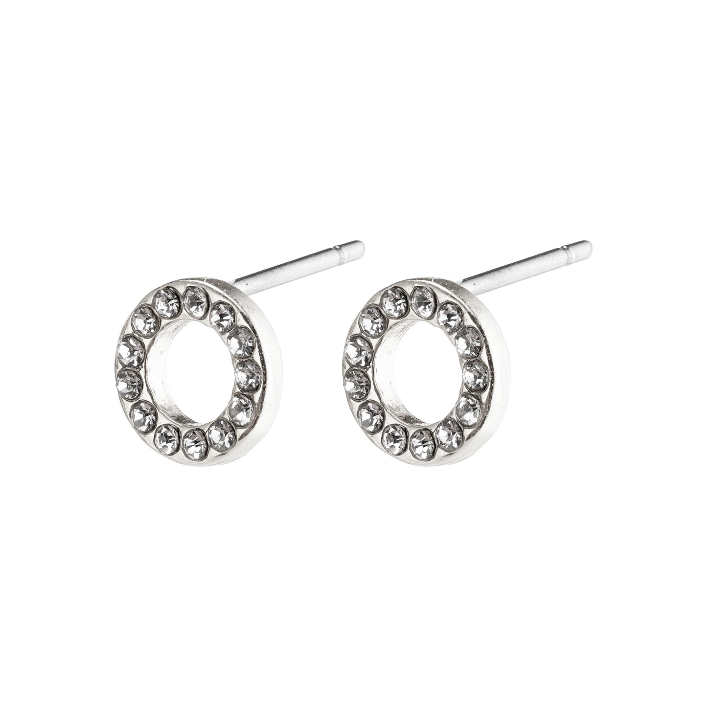 TESSA recycled crystal halo earrings silver-plated