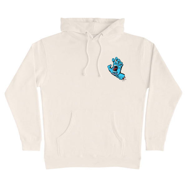 Santa Cruz Mens Screaming Hand Pullover Hooded Sweatshirt Bone