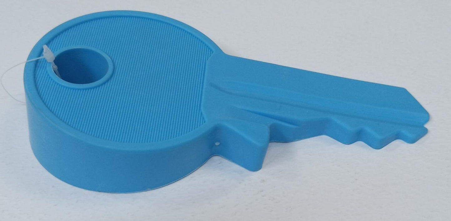 Door Stopper - Sky Blue - Silicone Wedge Decorative Key Shape -  Great for Kids Room, Flexible and Non Scratching, Heavy Duty - Stop Door From Closing