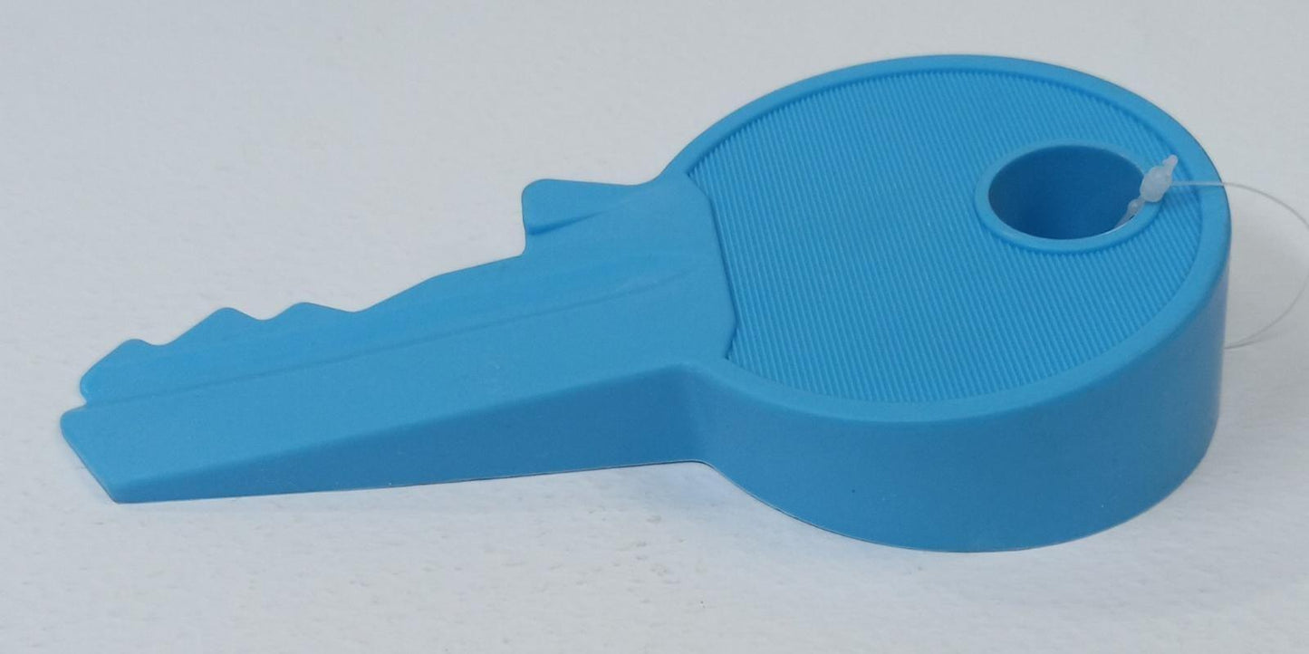 Door Stopper - Sky Blue - Silicone Wedge Decorative Key Shape -  Great for Kids Room, Flexible and Non Scratching, Heavy Duty - Stop Door From Closing