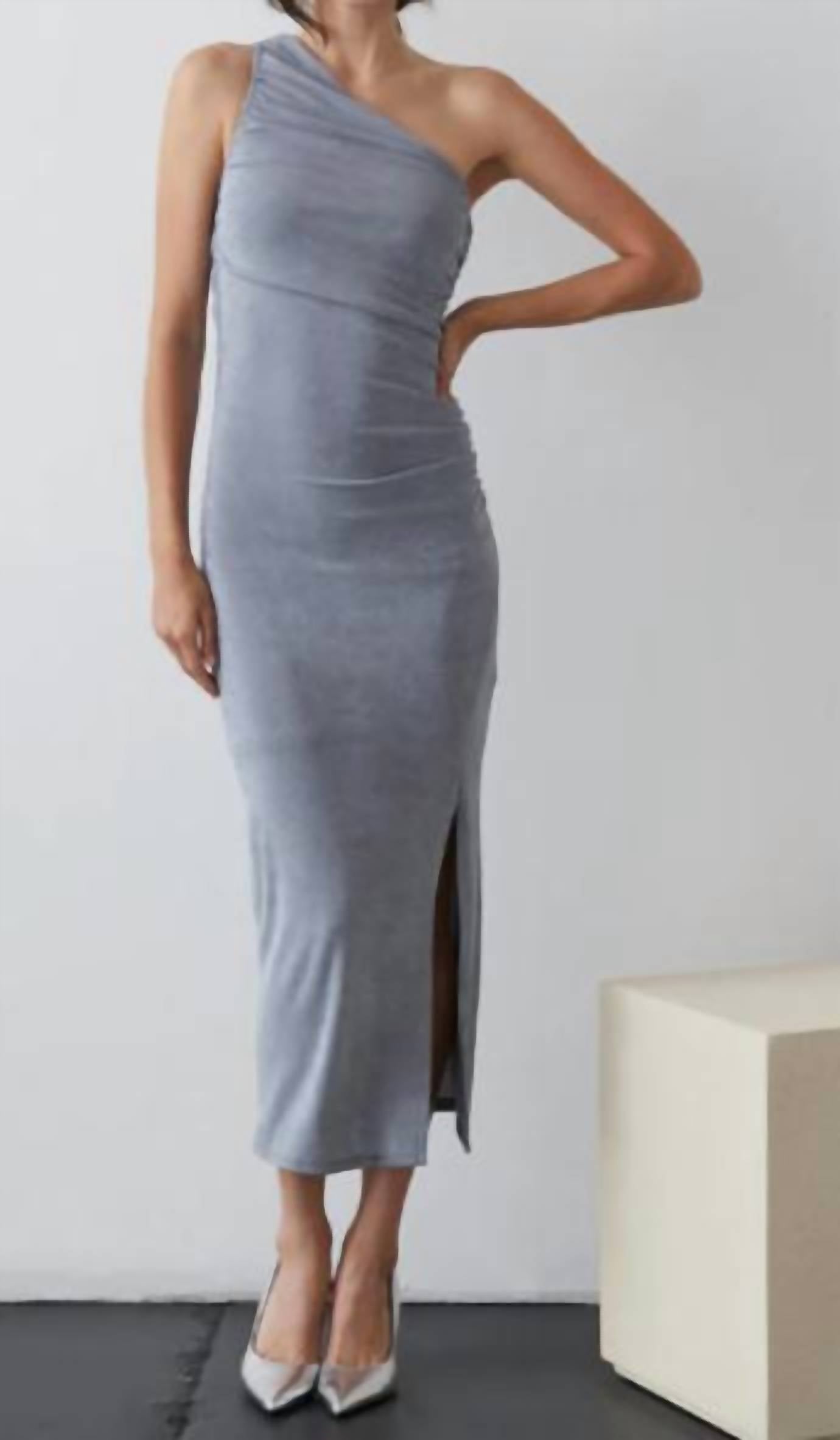 Coco Slinky Midi Dress In Ice Blue