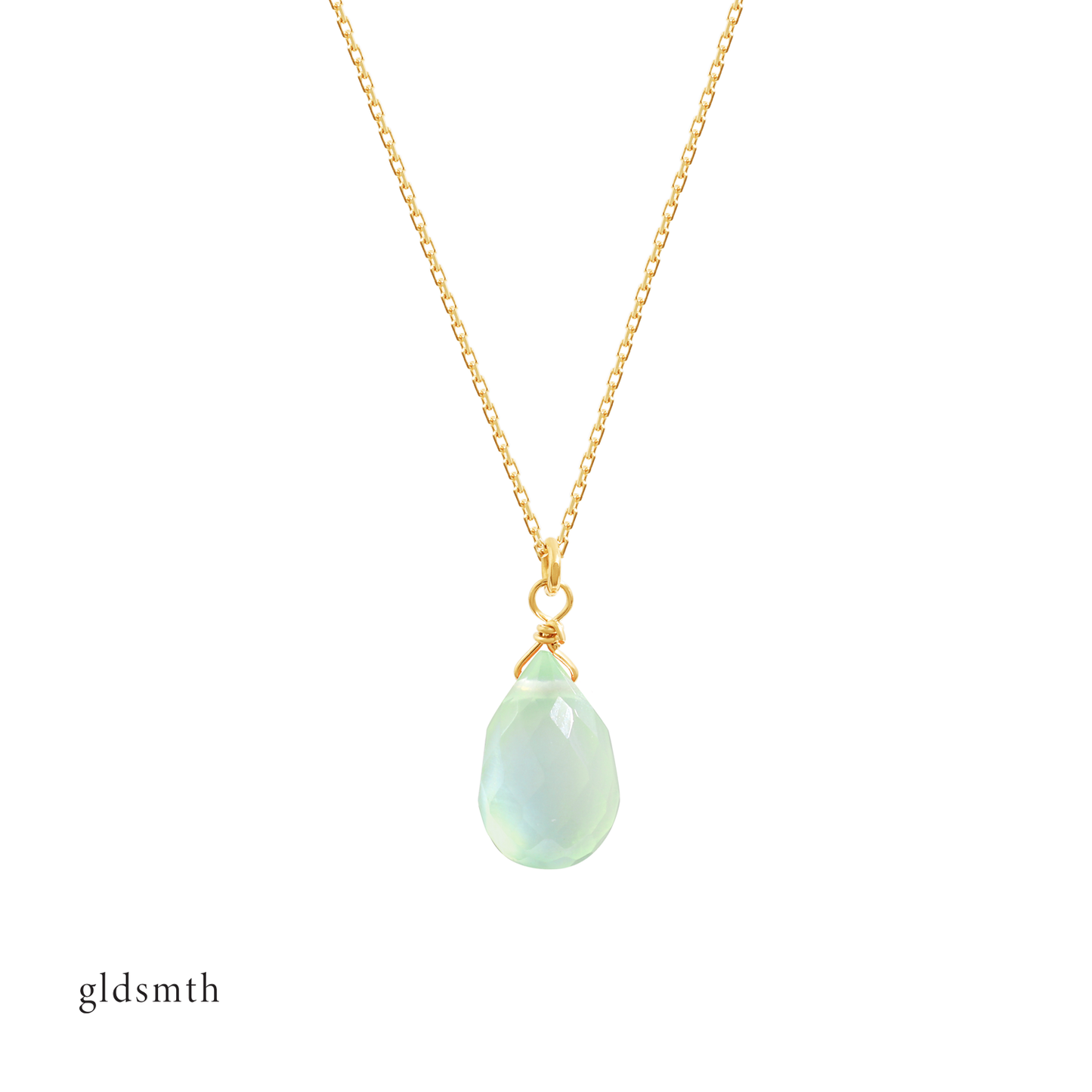 10k Gold Marley Prehnite Necklace