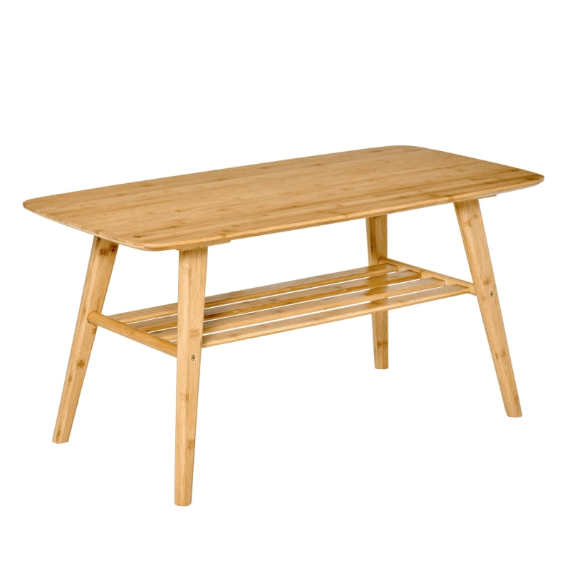 2 Tier Bamboo Tea Table - Natural