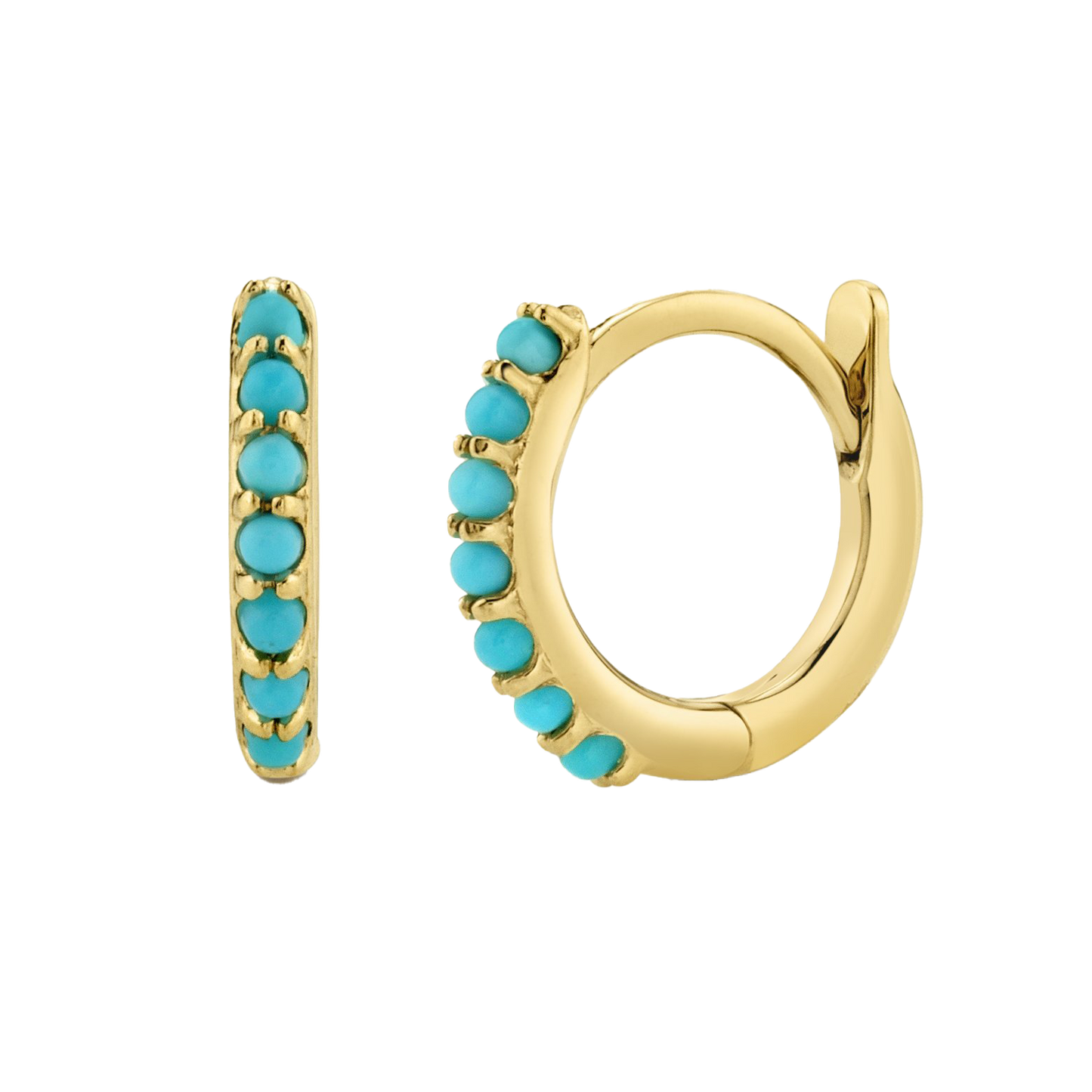 Turquoise Huggie Hoop Earrings