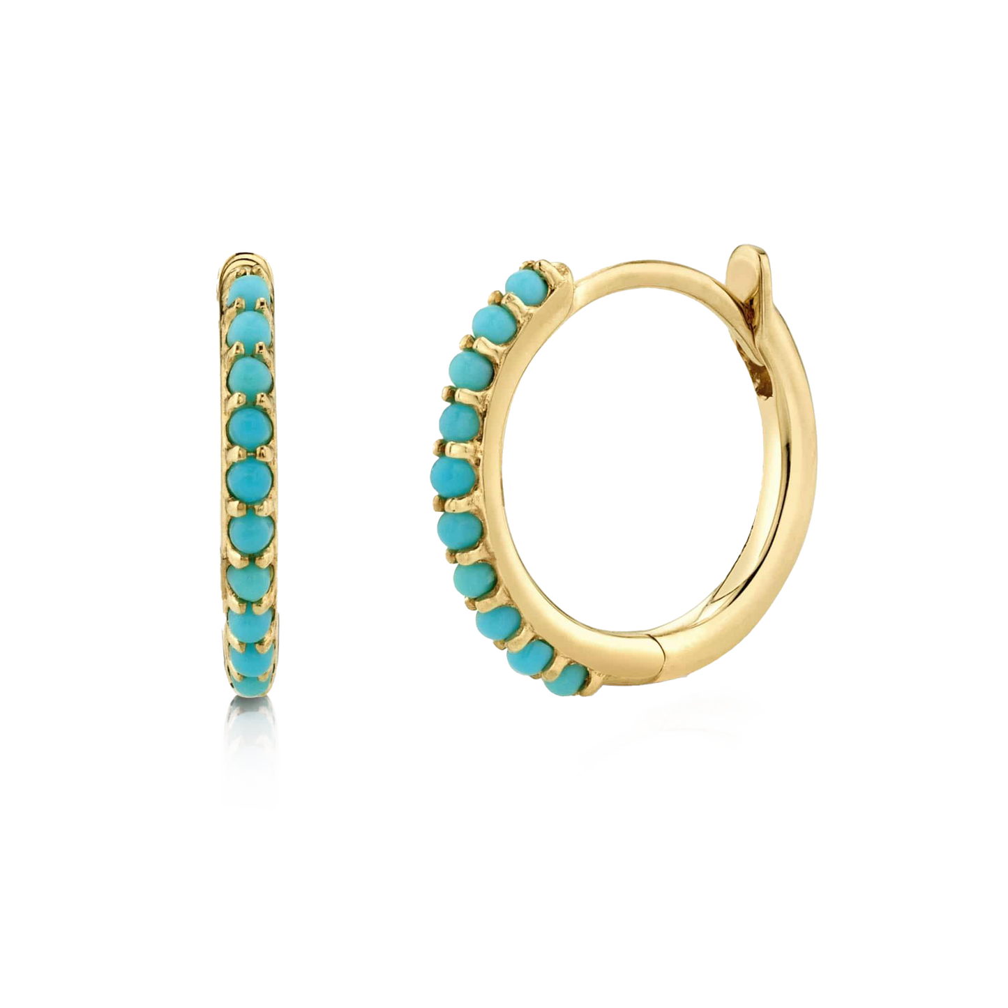 Turquoise Huggie Hoop Earrings