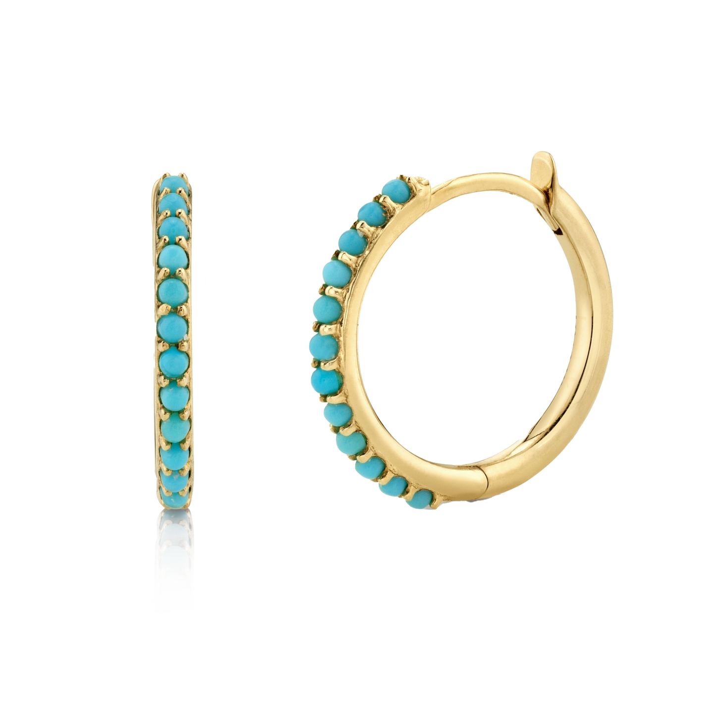 Turquoise Huggie Hoop Earrings