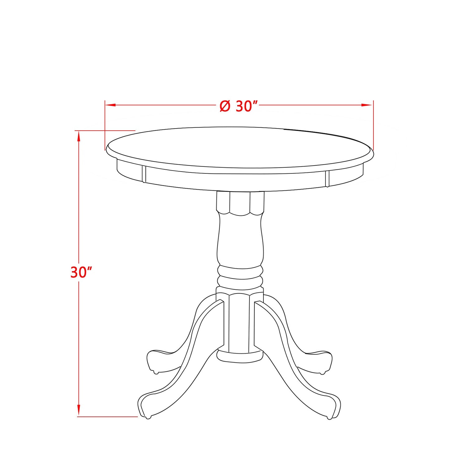 East West Furniture ESFO3-MAH-47 3 Piece Dining Table Set Contains a Round Dining Room Table with Pedestal and 2 Light Sable Linen Fabric Upholstered Chairs, 30x30 Inch, Mahogany