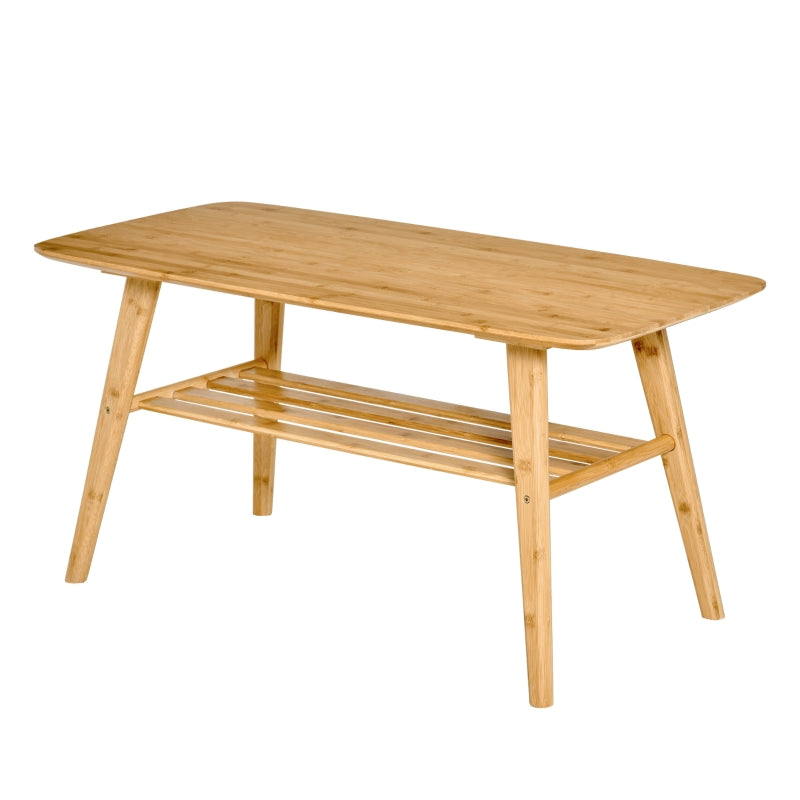 2 Tier Bamboo Tea Table - Natural