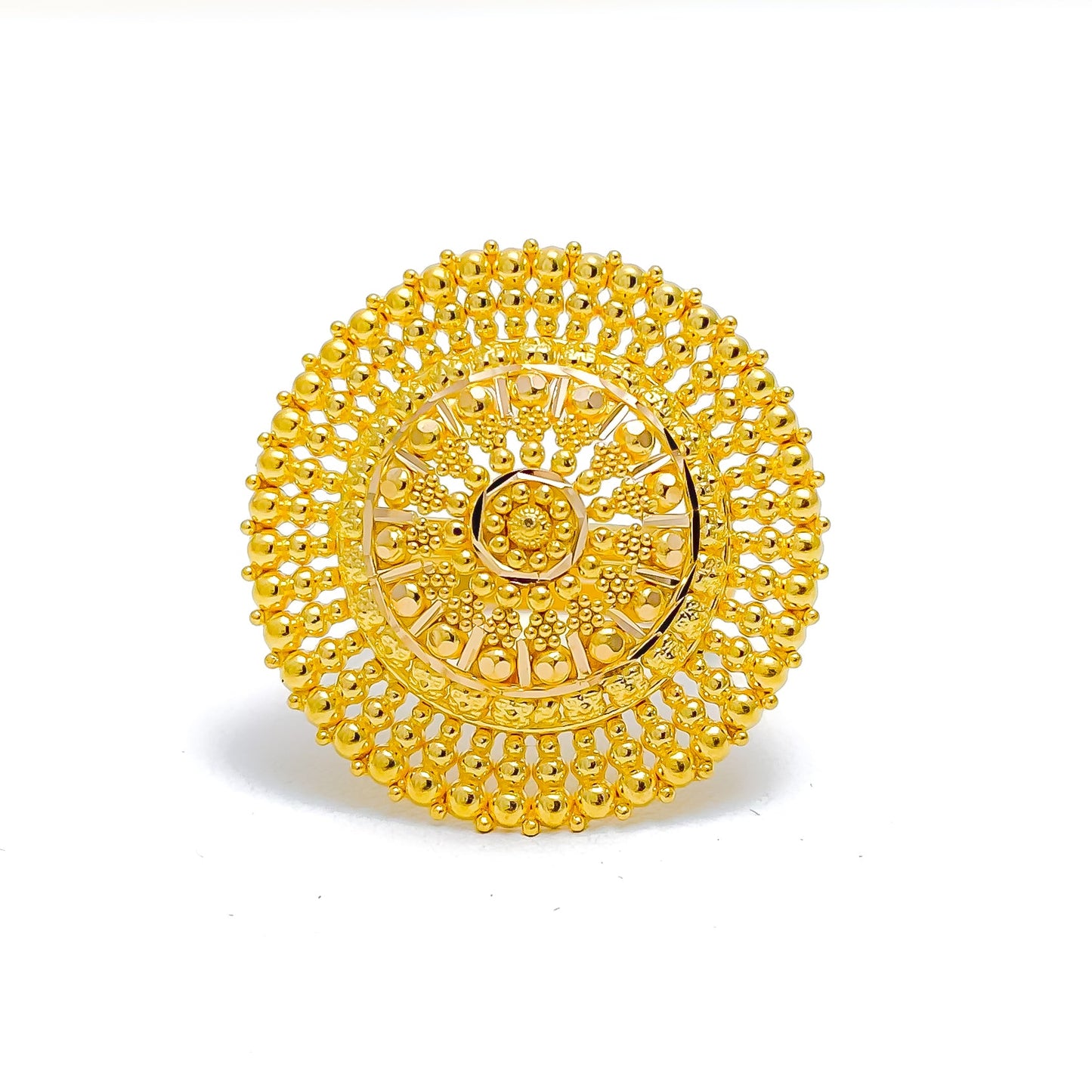 Distinct Beaded 22k Gold Statement Ring