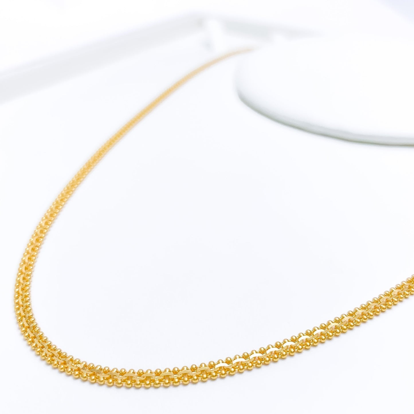 Slender Flat 22K Gold Chain - 18"