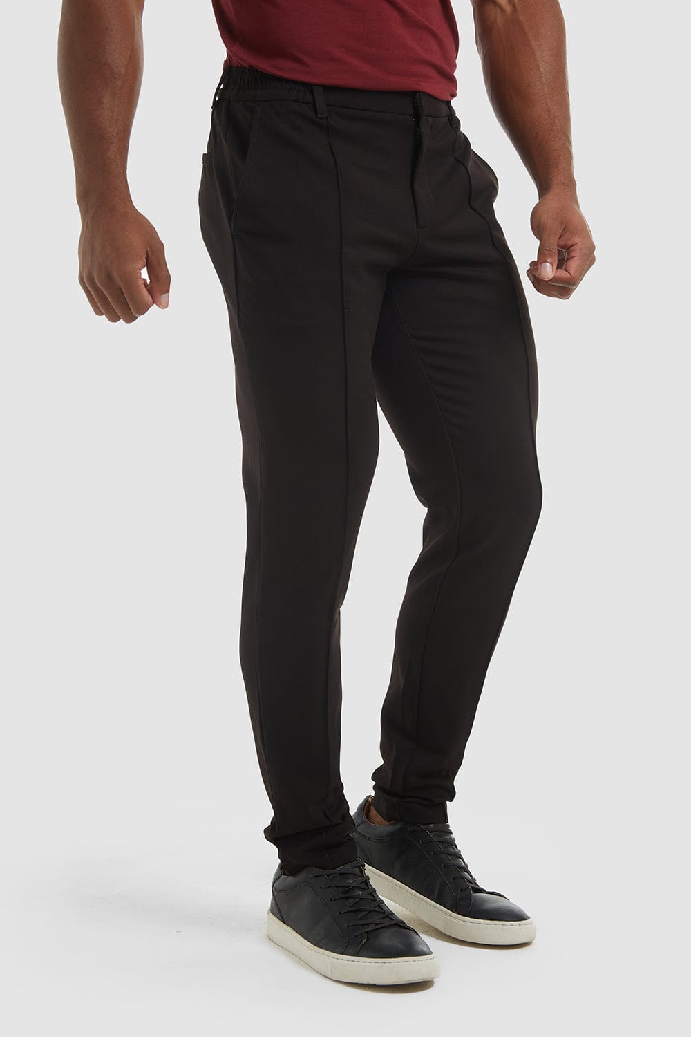 Stitched Crease Pants in Black