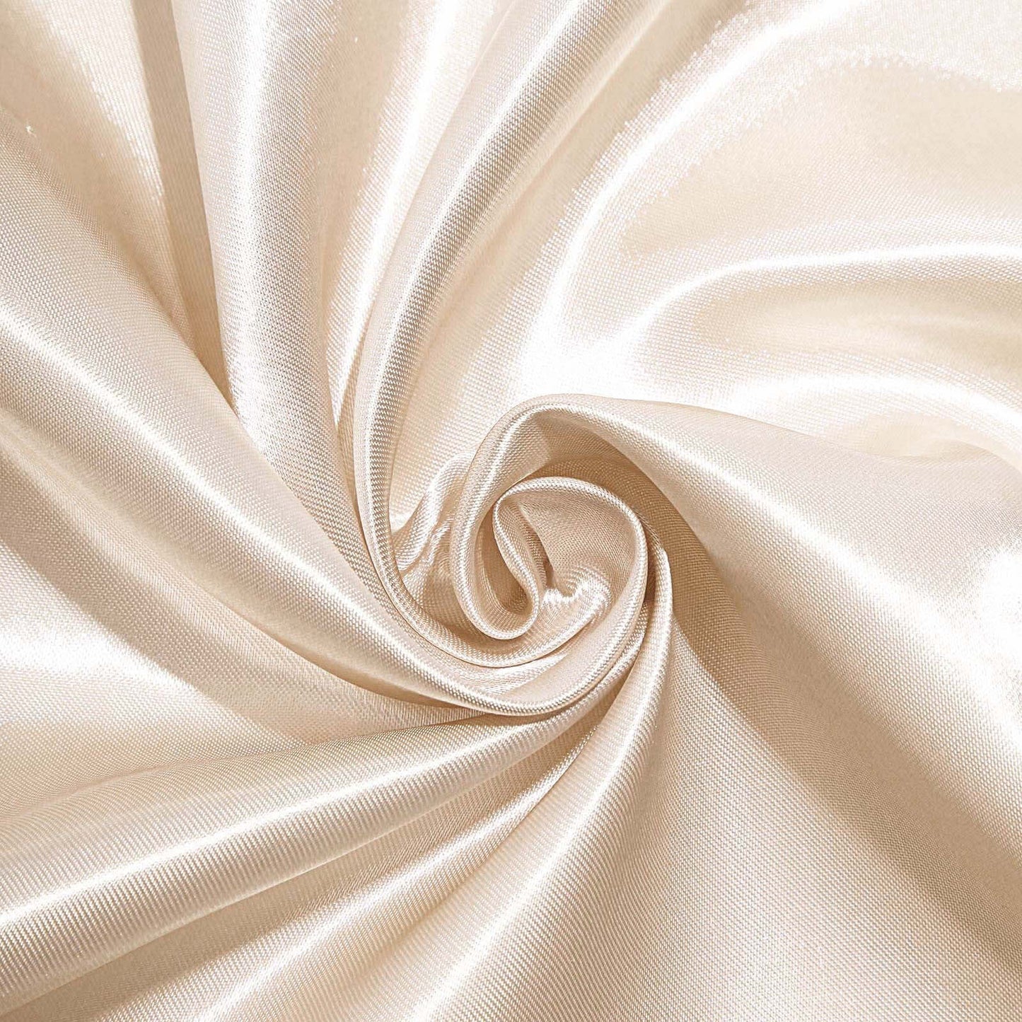 Beige Seamless Satin Round Tablecloth 90"