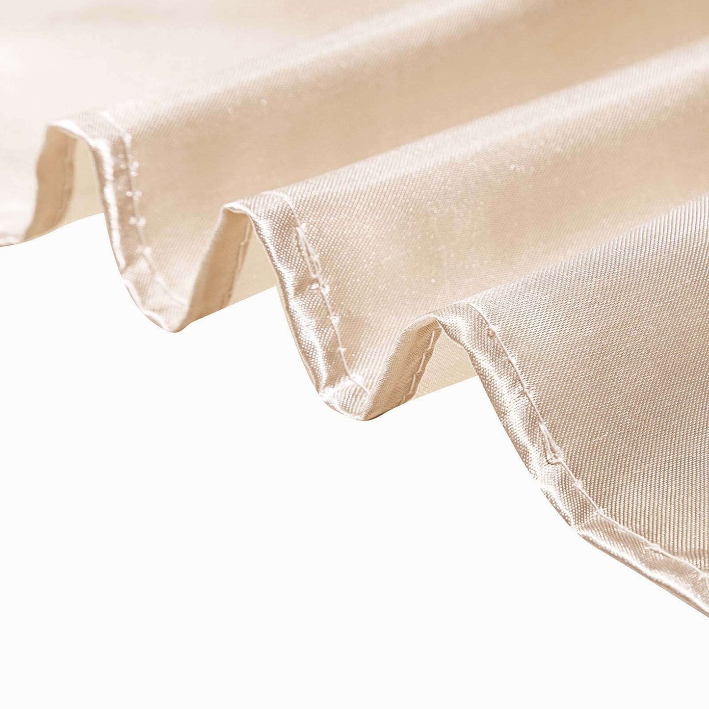 Beige Seamless Satin Round Tablecloth 90"