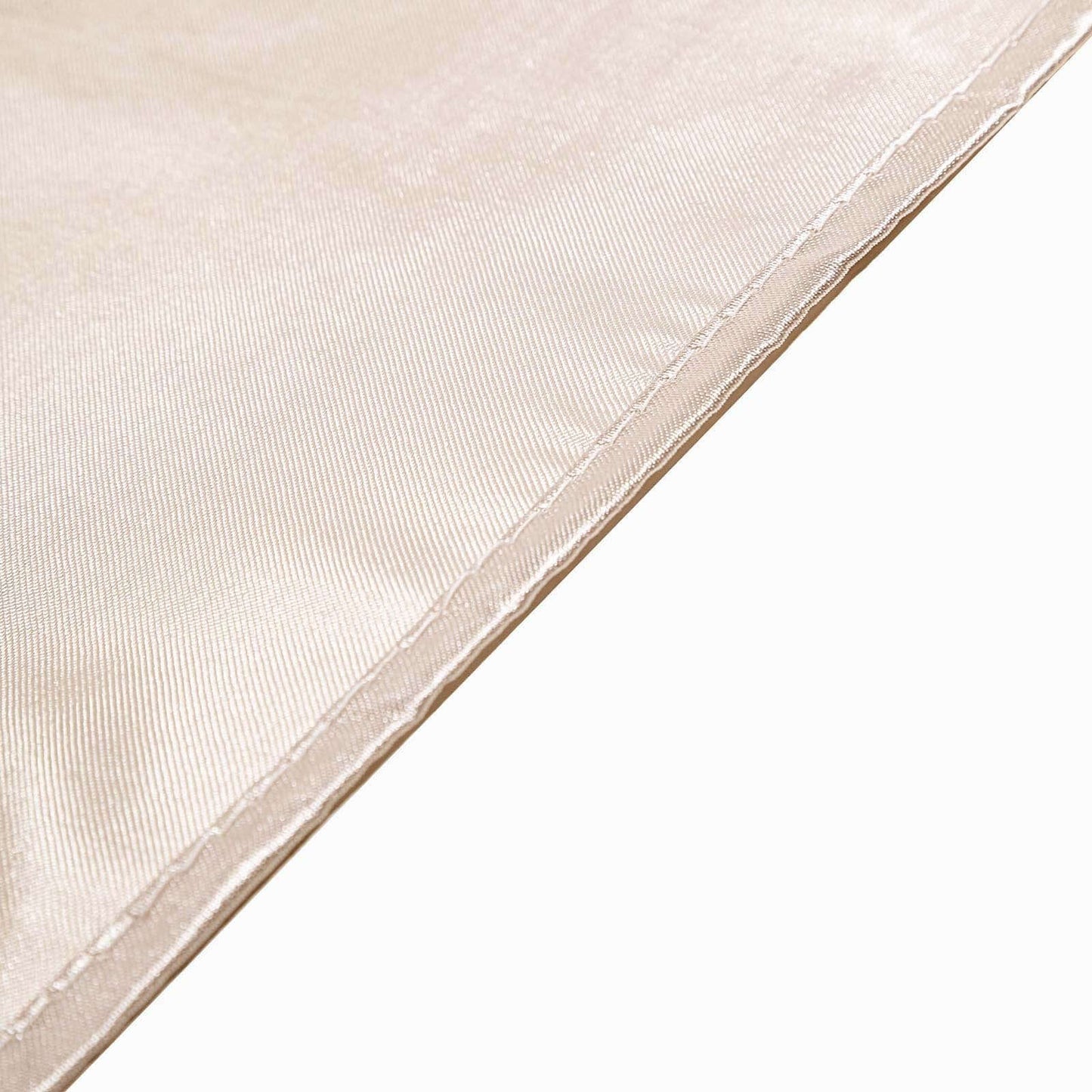 Beige Seamless Satin Round Tablecloth 90"