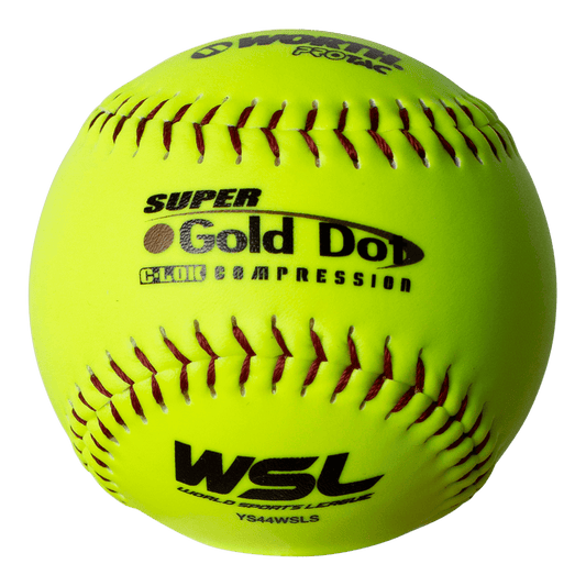 Worth Pro Comp Super Gold Dot SYCO 44/400 WSL 12" Slowpitch Softballs - YS44WSLC