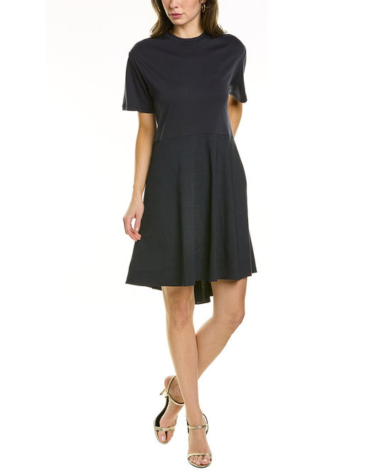 Theory Tiered Linen-Blend Dress