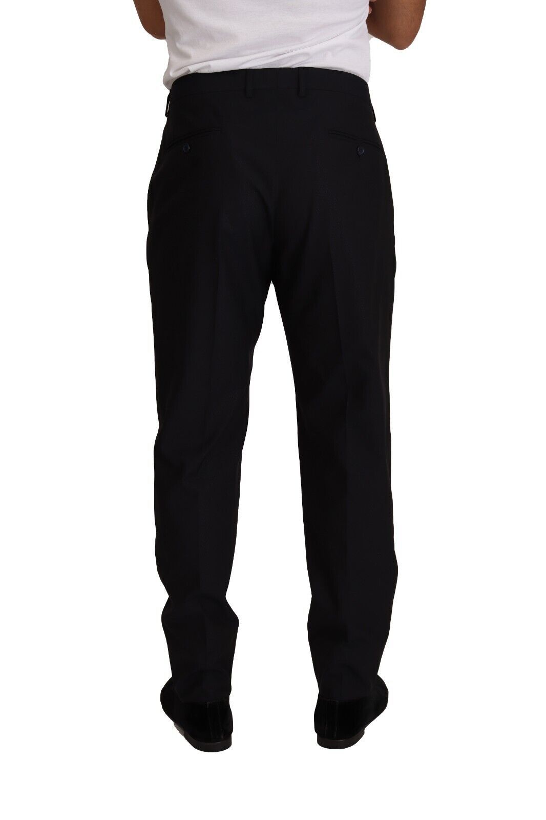 Dolce & Gabbana Elegant   Wool Silk Tuxedo Men's Trousers