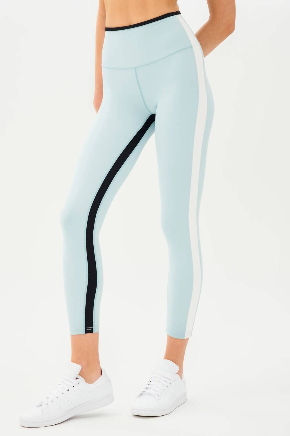 Sam High Waist Rigor 7/8 Leggings In Teal/white