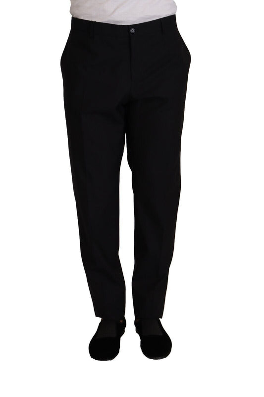 Dolce & Gabbana Elegant   Wool Silk Tuxedo Men's Trousers