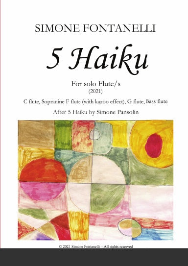 Simone Fontanelli - 5 HAIKU - For solo Flute/s - Music score