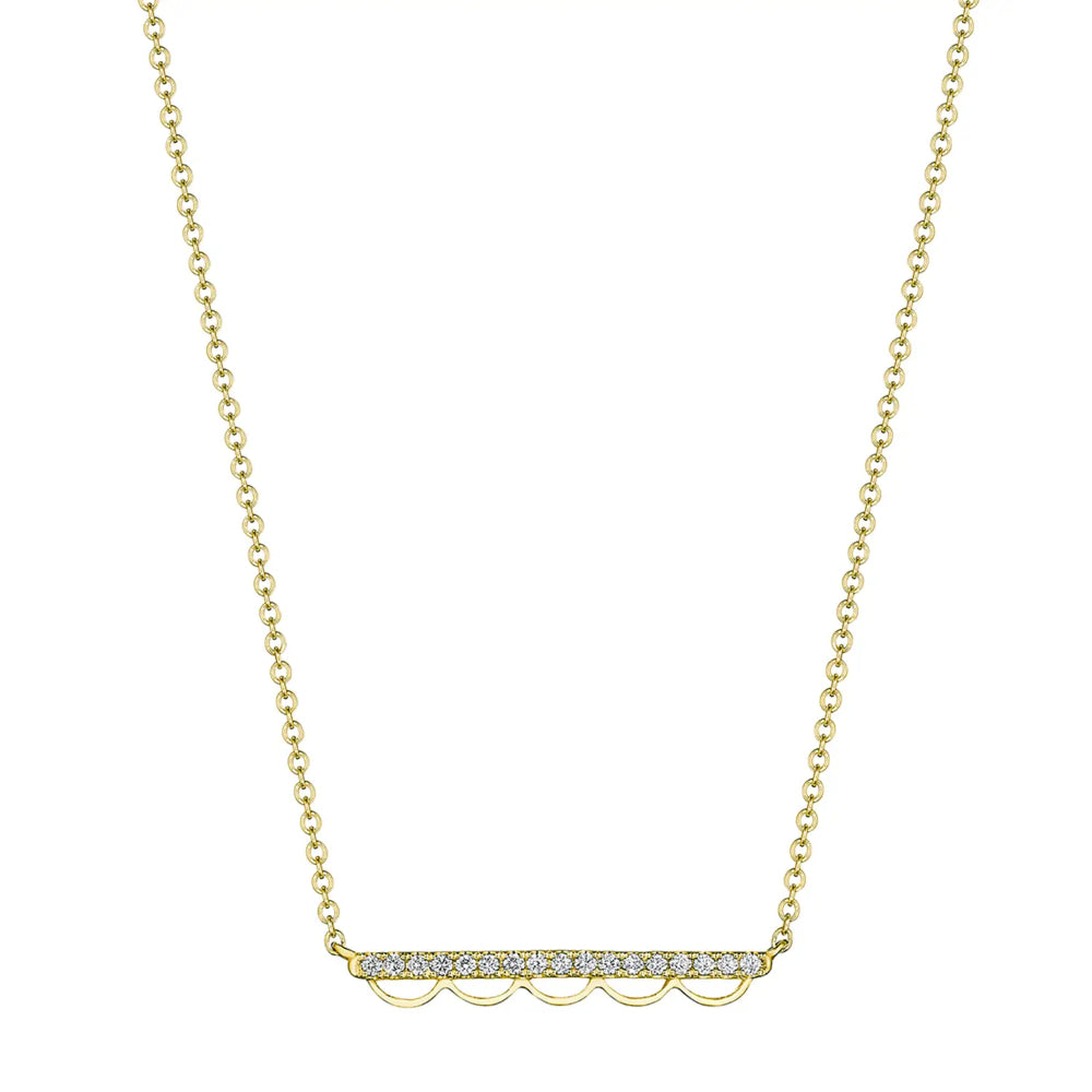 Tacori 14k Open Crescent Diamond Bar Necklace